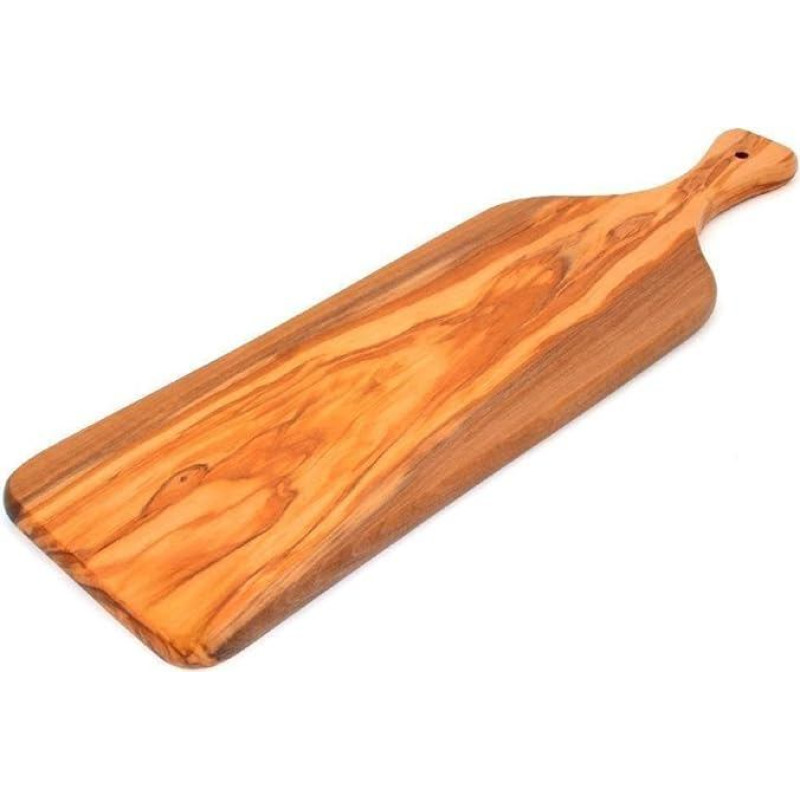 Abio PL47S.E Olive Wood Chopping Board with Handle 47 x 14 x 1.8 cm Kitchen Board Wooden Board Kitchen Board Wooden Chopping Board Serving Plate Breakfast Board