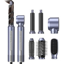 Hairstyler Set, Hot Air Brush Set, 6-in-1 Air Styler, Hair Styler with Curling Iron, Ai Chip, 110000 RPM, Negative Ion Styling Brushes, Control of Cold and Hot Air, Low Noise