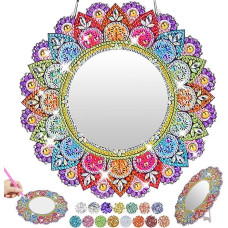 Fosdaling Gift Girls: Diamond Painting Mirror, Mandala Craft Set, Gifts, Craft Set, Birthday Gift for 6-15 Years, Children, Creative Toy Decoration from 6 7 8 9 10 11 12 13 14 15 Years