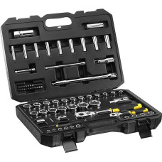 Stanley Fatmax STMT82831-1 Socket Spanner Set (72 Pieces, ½ Inch and ¼ Inch, Hexagonal, in Case with Metal Tabs, for a Wide Range of Screwdriving Work in the Home, Workshop or Car, Motorcycle and
