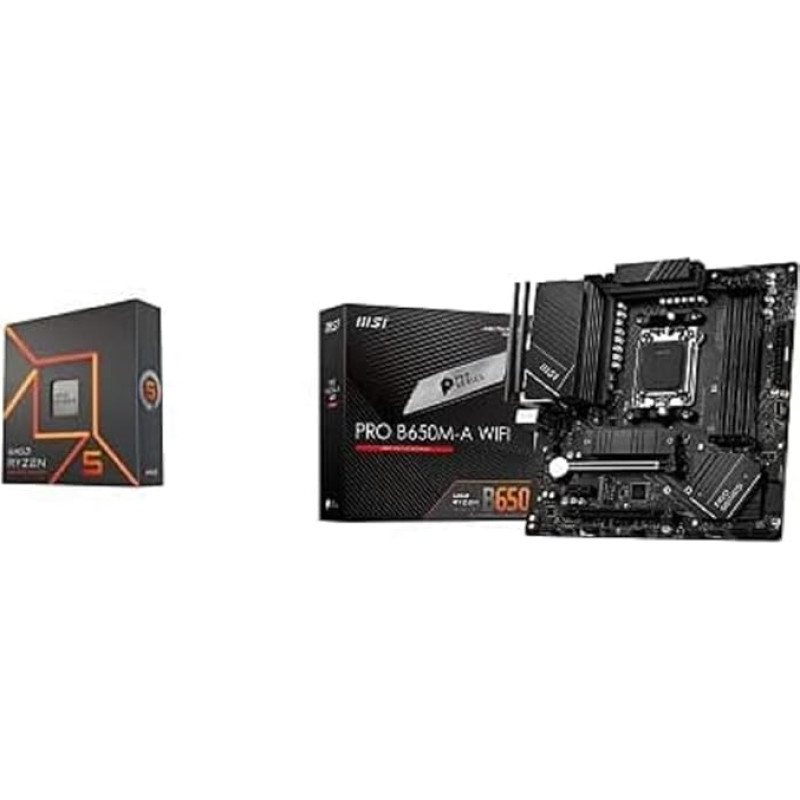 AMD Ryzen 5-7600X Processor + MSI PRO B650M-A WiFi motherboard Micro-ATX