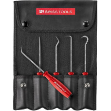 PB Swiss Tools Mini Hook Pick Set PB 8685.Set CBB | 100% Swiss Made | 5-Piece PickTool Set for Seals for O-Ring, Brake, Engine, Transmission