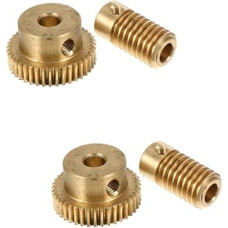 Hohopeti 4 pieces 40 turbine shaft worm gear worm shaft gear computer case cage small module worm worm shaft gear worm gear made of copper worm gear made of copper golden
