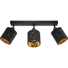 Ceiling Spotlight LED 3 Bulbs, Ceiling Light, Black, 360° Swivelling Ceiling Light, Spotlight Spotlight, Modern Wall Spotlight for Kitchen, Hallway, Living Room, Bedroom, No E14 Bulb