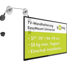Goobay 63490 TV Wall Mount 37 - 70 Inch (94 - 178 cm) Cable System Universal TV Mount TV VESA Wall Mount TV 50 kg