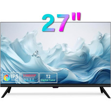 ZOSHING TV 68,6 cm (27 Zoll), Full View 1080P Fernseher mit Freeview HD-Dual Power DC-12 V und AC In-HDMI/AV Audio USB Media Player, geeignet für Schlafzimmer und Wohnwagen