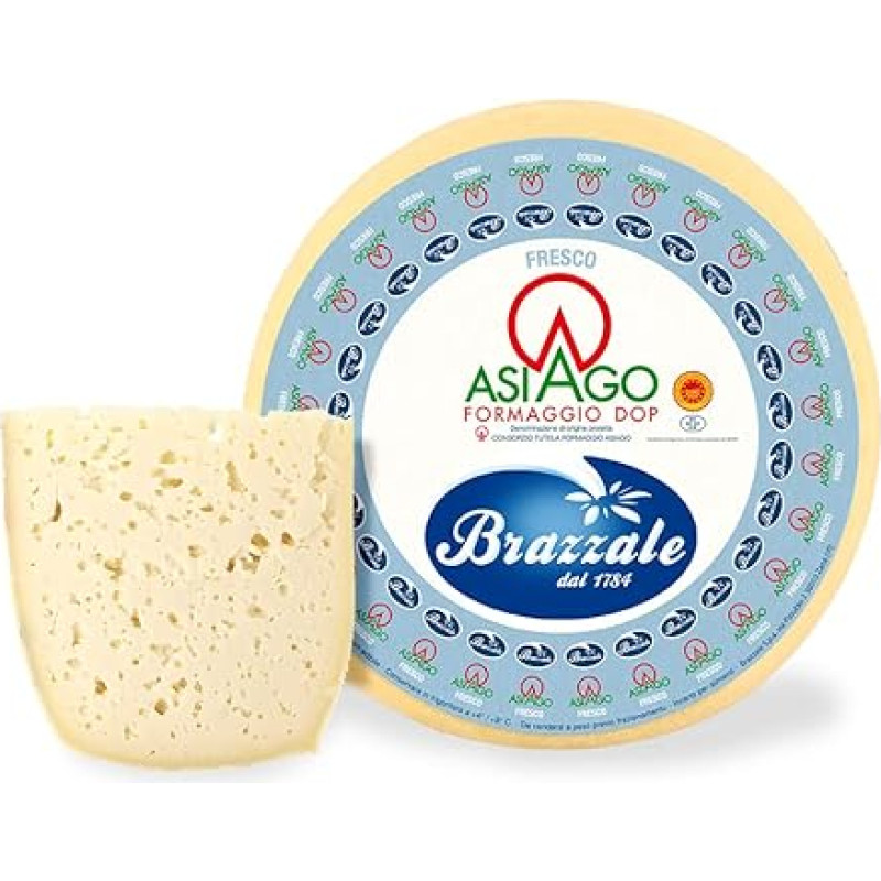Brazzale Asiago DOP Mild Mountain Cheese from Italy 300 g Matured for 30 Days