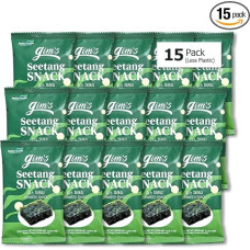 Roasted Seaweed Snack without Plastic Bowl, 4 g x 15 | Natural, Vegan & No Artificial Additives | Perfect for on the Go & as a Healthy Side Dish