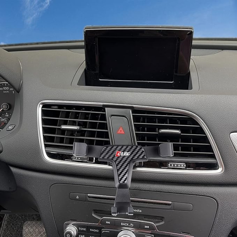 HIGH FLYING For Q3 8U 2011-2018 Mobile Phone Holder Car Ventilation Car Holder (Carbon Fibre Grain)