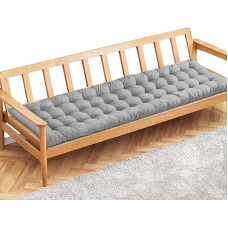 PLULON Sodo suolo pagalvėlė, sodo kėdės pagalvėlė, verandos sūpynės kėdės pagalvėlė, suolo sėdynės pagalvėlė, kilimėlio baldų pagalvėlės, skirtos sodo terasai, vejos poilsio suoliukui, 120x48cm (pilka)