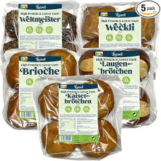 Locawo High Protein & Low Carb Bread Basket? Protein Rolls with Full Wheat Flavour | Ideal for Low Carb, Keto and Fitness Nutrition