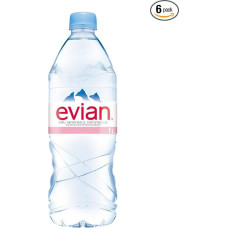 6 Bottles evian Natural Water 1000ml PET