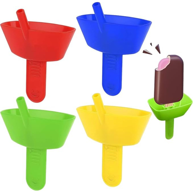 GXGM 4 Stück Tropffrei Eis am Stiel-Halter für Kinder, Silikon Eishalterung für Kinder, Wiederverwendbarer Eis Halter, Eis Tropfschutz für Jungen＆Mädchen, Mehrfarbig