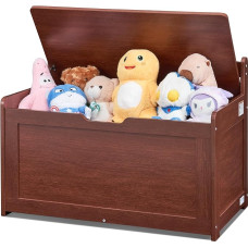 VEVOR Vaikiška sėdynė Žaislų laikymo suolas su laikymo vieta Vaikiška žaislų dėžė Žaislų laikymo dėžė su atlenkiamu dangčiu ir atlošu, 830 x 455 x 609 mm, vyšninė