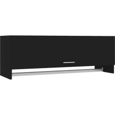 vidaXL Wardrobe Clothes Rail Wall Coat Rack Bedroom Wall Cabinet Wardrobe Wardrobe Wardrobe Black 100 x 32.5 x 35 cm Wood Material