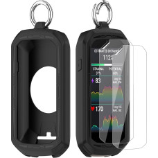 Moorovgi Tempered Glass Screen Protector + Case Compatible with Garmin Edge 1050, Screen Protector GPS Bike Computer Accessories for Garmin Edge 1050 (Black)