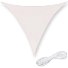 Relaxdays Triangular Sun Sail, 2 x 2 x 2 m, HDPE Fabric, UV Stabilised, Concave, Garden Canvas with Tension Ropes, White