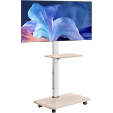 VEVOR riedantis televizoriaus stovas Televizoriaus stovas 812,8-1778 mm televizoriams, sveriantiems iki 40 kg, pasukamas 25° kampu į kairę ir į dešinę, reguliuojamo aukščio televizoriaus laikiklis su lentyna miegamajam ir svetainei (maks. 600 x 400 mm)