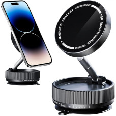 Astriva Vakuum-Magnet-Handy-Saugnapfhalterung, 360° drehbare Auto-Telefonhalterung, verstellbar, faltbar, Vakuum-Telefonständer für iPhone, Android und alle Handys