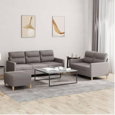 Homgoday 3-teiliges Sofaset mit Kissen in Taupe aus Stoff, Möbel-Set für Schlafsofa, Wohnzimmer, Sofa, modernes Sofa für den Außenbereich, für den Außenbereich, Modelis 3201615