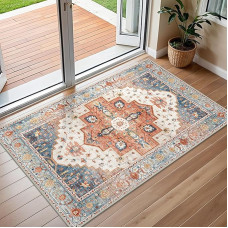 BEIMO Boho Doormat Indoor 60 x 90 cm, Vintage Doormat Washable, Small Rugs Oriental Non-Slip for Front Door, Hallway, Kitchen, Terracotta