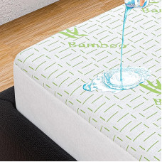 Bambuko čiužinio apsauga Vandeniui atsparus itin gilus 40 cm gylio kvėpuojantis antialerginis begarsis apsauga nuo vabzdžių (mažas dvigubas 48x75+16