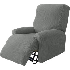 Highdi Stretch Cover for Relaxing Chair, Complete Armchair Protector, Stretch Recliner Chair Covers, 1 Piece, Plain Corn Fleece, Elastic Armchair Cover for TV Chair, Lounger, Armchair (Dark Grey)
