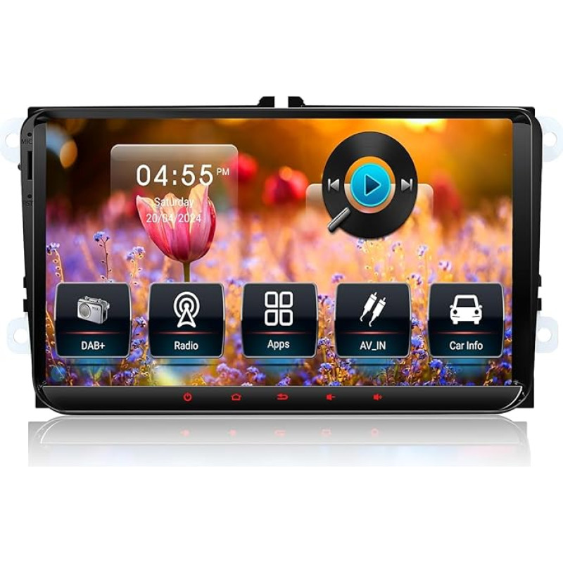 Car Radio for VW Golf 5 6 T5 Polo Sharan Passat Tiguän,[Android 13.0 4GB + 64GB 2.0Ghz] CAWELL Double DIN Radio with 4G/Navi/Bluetooth (9 Inches, 2.0GHz, 8-Core Android 13 mi DAB)