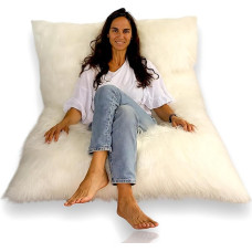 Aiire Giant Bean Bag Adult XXL - 160 x 130 cm Giant Bean Bag Chair Fluffy with Filling for Decoration, Boys and Children - Coarse Floor Cushion, Chill Chair for Cuddly Corner - Bean Bags Design Beige