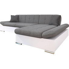 Mirjan24 Malwi kampinė sofa, su reguliuojamais porankiais, kampinė sofa, su miego funkcija ir miegamojo lova, L formos sofa, iš gamintojo, sofa gyvenamasis kraštovaizdis