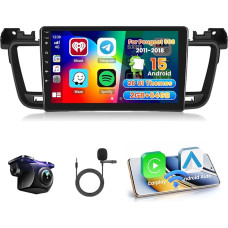 Roinvou 2+64G Android Autoradio Navi für Peugeot 508 2011-2018 mit Wireless Carplay und Android Auto, 9 Zoll Touchscreen Radio mit Mirror Link WiFi GPS Bluetooth EQ FM/RDS SWC Rückfahrkamera