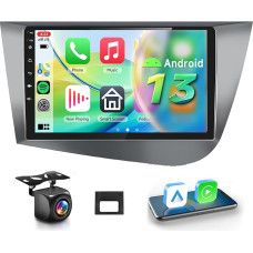 Hodozzy Carplay Car Radio for Seat Leon 2005-2012 Android Car Radio with Sat Nav, 9 Inch Touchscreen with Android Car/WiFi/GPS/RDS/FM/Bluetooth/USB