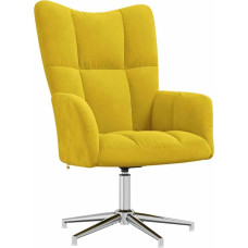 vidaXL Recliner Swivel TV Chair, Upholstered Chair, Relaxing Chair, Armchair, Wing Chair, Living Room, Mustard Yellow, Velvet