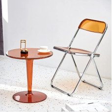 LANTUS 1 x sulankstoma virtuvės kėdė su metalinėmis kojomis, patogi ir praktiška 46 x 46 x 75 cm (geltona)