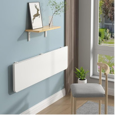 Wandmontierter Klapptisch - Drop Leaf Werkbank, Massivholz schwimmender Tisch für Home Office, Küche, Waschküche, platzsparender Klapptisch (120 cm)