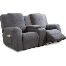 YUEANG Loveseat Bezug für Liegestuhl mit Mittelkonsole, Stretch-Sofabezüge, Schonbezüge, Möbelschutz, Couchbezug, dick, weich, waschbar, Liegestuhl, Sofa, Zweisitzer