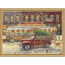 Design Works Crafts Route 66 Christmas Decoration Cross Stitch Kit, Red