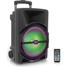 Pyle Party Box - Bluetooth Speaker Large, PA System, Music Box, Karaoke Box, Bluetooth Box, 800 W, 12 Inch Subwoofer, Portable Music Boxes with Rechargeable Battery & Party Lights, MP3/USB/AUX Input