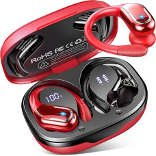 Bluetooth Headphones Sport, 75 Hours Headphones Wireless Bluetooth 5.4, HiFi Stereo Deep Bass Wireless Earbud, 4 ENC Noise Cancelling Mic, IP7 Waterproof In-Ear Earphones with Ear Hooks, USB-C LED