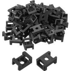 sourcing map Cable Tie Base, Saddle Fixing Wire Holder, 22.3 x 15.9 x 9 mm, Wire Clips, Organizer Mounts for Electronic Wires, Black, 0.5 cm Diameter, 500 Pieces