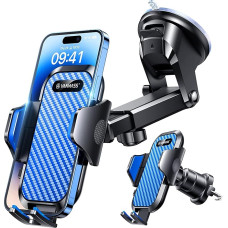 VANMASS Mobile Phone Holder Car 2024 Upgrade Suction Cup & Ventilation Hook 4 in 1 Mobile Phone Holder Car Military Protection Smartphone Mobile Phone Holder on Windscreen for iPhone 15 Samsung Huawei