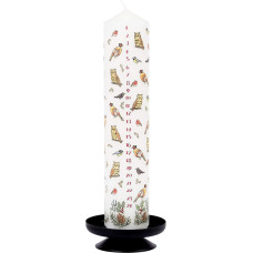 Alison Gardiner Advent Candle Winter Birds 4.5 cm x 25.5 cm Pillar Candle