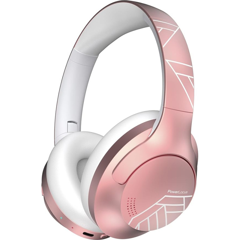 PowerLocus Bluetooth Headphones Over Ear, 50 Hours Playtime, 4 EQ Modes, Wireless Foldable Headphones with Microphone, HiFi Stereo, 90 Degree Rotatable Wireless Headphones for Mobile