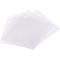 sourcing map 120mm Computer Fan Filter Grille PVC Mesh Dustproof Cover for Computer White Pack of 5