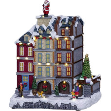 Avilia Animated Christmas Village with LED Lights - Festive Atmosphere at Home - 27 x 18 cm