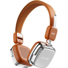 iKF R2 Over Ear Retro Wireless Headphones, Foldable Headphones with Hands-Free Function, 60 Hours Playtime, Bluetooth V5.4, Noise Isolation, Fast Charging, Throwback 80s 90s Design (Brown)