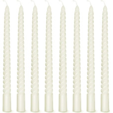 Tczecoo Pack of 8 Spiral Candles, Twisted Taper Candles, 25.5 cm Twisted Taper Candles, White, Candles Twisted White Long Candles Dinner Candle Banquet Dinner Party Wedding Decoration