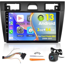 Android Car Radio for Ford Fiesta 2006-2011 with Wireless Carplay and Android Car, DSP 36EQ / Multiple UI Themes / GPS WiFi - 9 Inch Touchscreen + AHD Rear View Camera