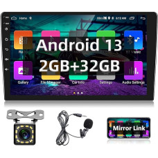 Podofo Double DIN Car Radio with GPS Navi, Bluetooth, 24 Theme Desktops, 9 Inch Android Screen Car Stereo Radio 2 DIN with WiFi, FM/RDS, Mirror Link, Dual USB, Rear View Camera (2+32G)