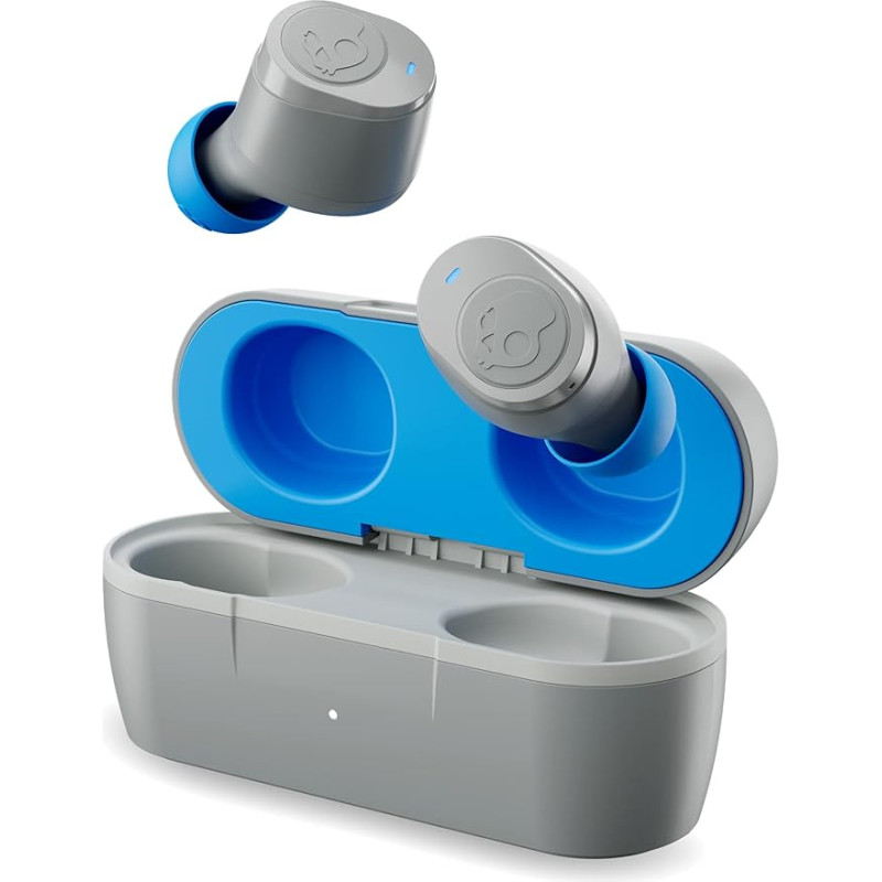 Skullcandy Jib In-Ear Bluetooth 5.0 Headphones, True Wireless, Waterproof, with 22 Hours Battery Life - Light Grey/Blue